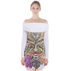 IM Fourth Dimension Colour 85 Long Sleeve Off Shoulder Dress