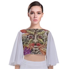 IM Fourth Dimension Colour 85 Tie Back Butterfly Sleeve Chiffon Top