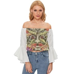 IM Fourth Dimension Colour 85 Off Shoulder Flutter Bell Sleeve Top