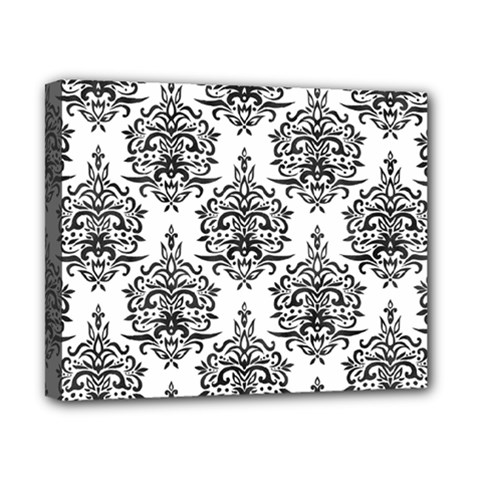 Black And White Ornament Damask Vintage Canvas 10  X 8  (stretched) by ConteMonfrey