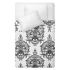 Black And White Ornament Damask Vintage Duvet Cover Double Side (single Size)