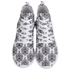 Black And White Ornament Damask Vintage Men s Lightweight High Top Sneakers by ConteMonfrey