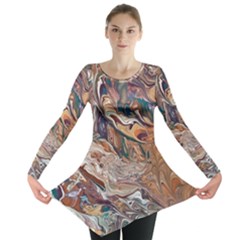 Abstract Ammonite I Long Sleeve Tunic  by kaleidomarblingart