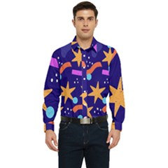 Star Abstract Pattern Wallpaper Men s Long Sleeve  Shirt by Wegoenart