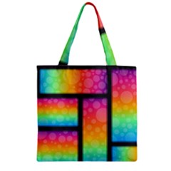 Background Colorful Abstract Zipper Grocery Tote Bag by Wegoenart