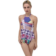 Abstract Shapes Colors Gradient Go With The Flow One Piece Swimsuit by Wegoenart