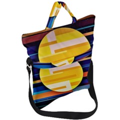 Background Abstract Horizon Fold Over Handle Tote Bag by Wegoenart