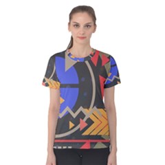 Background Abstract Colors Shapes Women s Cotton Tee