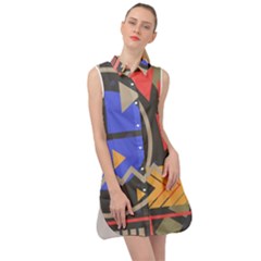 Background Abstract Colors Shapes Sleeveless Shirt Dress