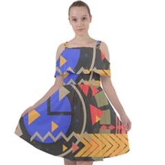 Background Abstract Colors Shapes Cut Out Shoulders Chiffon Dress