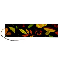 Pumpkin Fall Autumn Pattern Roll Up Canvas Pencil Holder (l) by Wegoenart