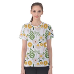 Flower White Pattern Floral Nature Women s Cotton Tee