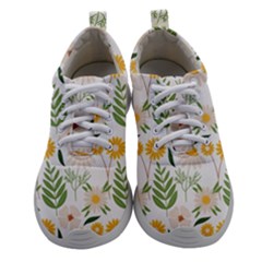 Flower White Pattern Floral Nature Athletic Shoes by Wegoenart