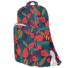 Leaves Pattern Wallpaper Seamless Double Compartment Backpack