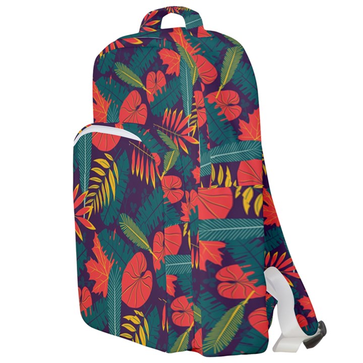 Leaves Pattern Wallpaper Seamless Double Compartment Backpack