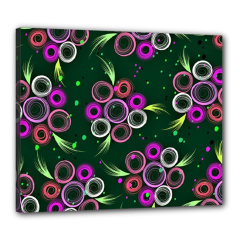 Floral Pattern Non Seamless Flower Canvas 24  X 20  (stretched)
