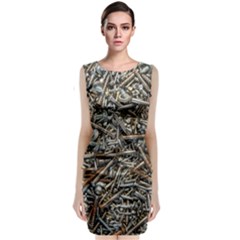 Screws Scrap Metal Rusted Screw Art Classic Sleeveless Midi Dress by Wegoenart