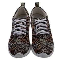 Screws Scrap Metal Rusted Screw Art Athletic Shoes by Wegoenart