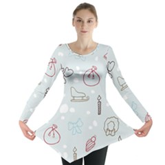 Winter Pattern Background Element Long Sleeve Tunic 