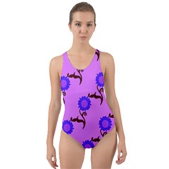 Illustration Flower Floral Design Pattern Cut-out Back One Piece Swimsuit