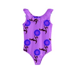 Illustration Flower Floral Design Pattern Kids  Frill Swimsuit by Ravend