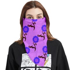 Illustration Flower Floral Design Pattern Face Covering Bandana (triangle)