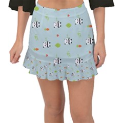 Background Pattern Panda Bamboo Fishtail Mini Chiffon Skirt