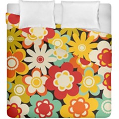 Floral Retro Vintage Blossom Duvet Cover Double Side (king Size)