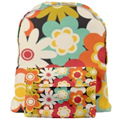Floral Retro Vintage Blossom Giant Full Print Backpack by Ravend