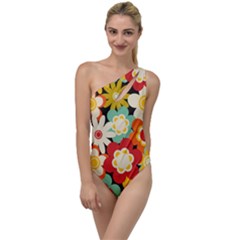 Floral Retro Vintage Blossom To One Side Swimsuit