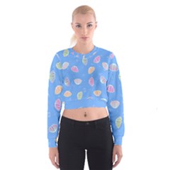 Seashell Clam Pattern Art Design Cropped Sweatshirt