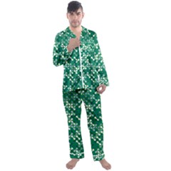Patterns Fabric Design Surface Men s Long Sleeve Satin Pajamas Set