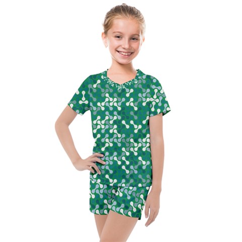 Patterns Fabric Design Surface Kids  Mesh Tee And Shorts Set by Ravend