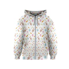 Easter Bunny Pattern Hare Kids  Zipper Hoodie by Ravend