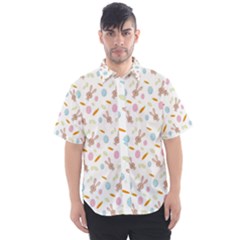 Easter Bunny Pattern Hare Men s Short Sleeve Shirt