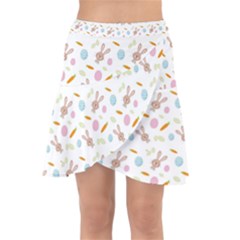 Easter Bunny Pattern Hare Wrap Front Skirt