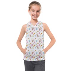 Easter Bunny Pattern Hare Kids  Sleeveless Hoodie by Ravend