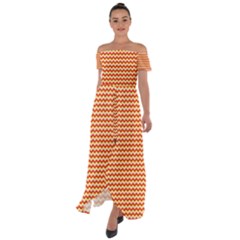 Pattern Zig Zag Stripe Geometric Off Shoulder Open Front Chiffon Dress