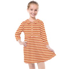 Pattern Zig Zag Stripe Geometric Kids  Quarter Sleeve Shirt Dress