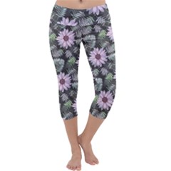 Flower  Petal  Spring Watercolor Capri Yoga Leggings