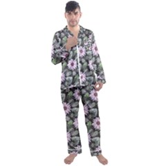 Flower  Petal  Spring Watercolor Men s Long Sleeve Satin Pajamas Set