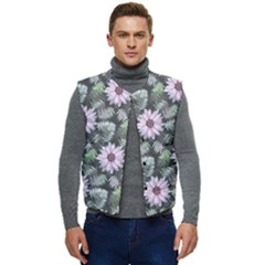 Flower  Petal  Spring Watercolor Men s Short Button Up Puffer Vest	 by Ravend
