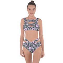 Flower Petal Spring Watercolor Bandaged Up Bikini Set 