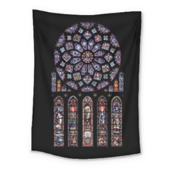 Chartres Cathedral Notre Dame De Paris Amiens Cath Stained Glass Medium Tapestry by Wegoenart