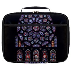 Chartres Cathedral Notre Dame De Paris Amiens Cath Stained Glass Full Print Lunch Bag by Wegoenart