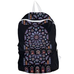 Chartres Cathedral Notre Dame De Paris Amiens Cath Stained Glass Foldable Lightweight Backpack by Wegoenart