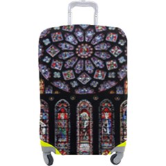 Chartres Cathedral Notre Dame De Paris Amiens Cath Stained Glass Luggage Cover (large) by Wegoenart