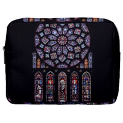 Chartres Cathedral Notre Dame De Paris Amiens Cath Stained Glass Make Up Pouch (large) by Wegoenart