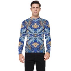 Cobalt On Gold Men s Long Sleeve Rash Guard by kaleidomarblingart