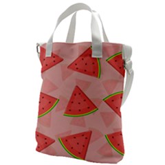 Background Watermelon Pattern Fruit Canvas Messenger Bag by Wegoenart